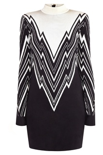 Мини-платье с контрастным узором Balmain