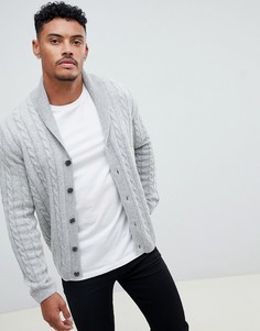 Светло-серый кардиган с узором косичка ASOS DESIGN - Серый