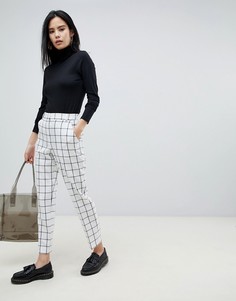 Узкие брюки-сигареты в черно-белую клетку ASOS DESIGN ultimate - Мульти