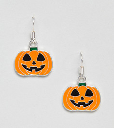Оранжевые серьги в виде тыквы Monki Нalloween - Черный