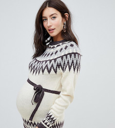 Джемпер с узором интарсия Mamalicious - Мульти Mama.Licious