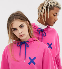 COLLUSION Unisex back print hoodie - Розовый