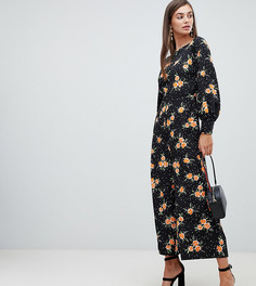 Комбинезон в горошек с цветочным принтом и квадратным вырезом ASOS DESIGN Tall - Мульти