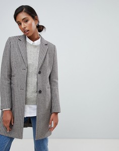 Пальто в клетку с добавлением шерсти Jack Wills - Коричневый
