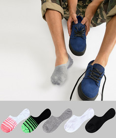 5 пар спортивных носков с полосками ASOS DESIGN invisible - Мульти