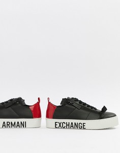 Кроссовки на платформе Armani Exchange - Черный