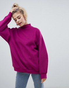 Фиолетовый oversize-свитер с высоким воротом Bershka - Фиолетовый