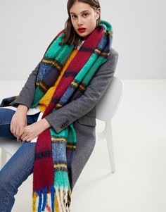Пушистый шарф в клетку с кисточками ASOS DESIGN - Мульти