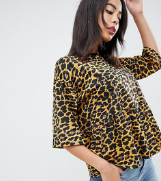 Свободный топ с леопардовым принтом ASOS DESIGN TALL - Мульти