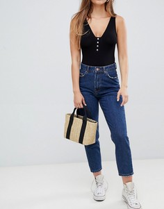 Bershka Mom Jean - Синий
