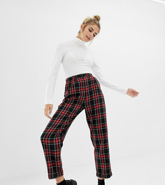 COLLUSION tartan check trousers - Красный