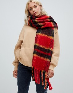 Клетчатый шарф Bershka - Красный