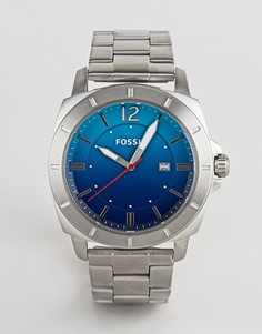 Fossil BQ2344 mens stainless steel watch with blue dial - Серебряный