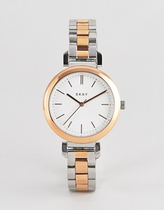 Двухцветные часы с белым циферблатом DKNY NY2585 - Мульти