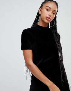 Вельветовый топ Bershka chenille - Черный