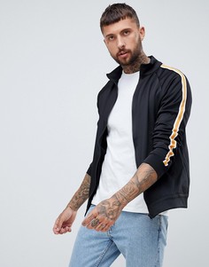 Черная спортивная куртка с полосками на рукавах Bershka - Черный