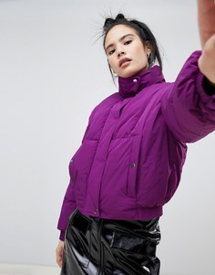 Укороченная дутая куртка Pull&Bear - Фиолетовый