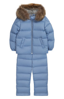 Комплект из пуховой куртки и комбинезона на подтяжках Moncler Enfant