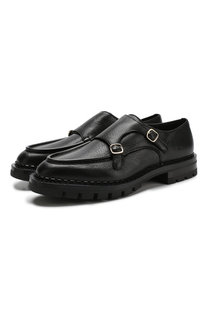 Кожаные монки с двумя пряжками Santoni