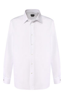 Хлопковая сорочка с воротником кент Ermenegildo Zegna