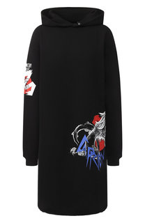 Хлопковое платье с капюшоном и принтом Givenchy