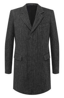 Однобортное пальто из смеси льна с шерстью и вискозы с хлопком Ann Demeulemeester