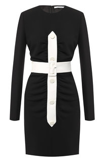 Шерстяное платье с контрастным поясом Givenchy