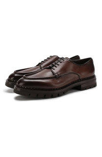 Кожаные дерби на шнуровке Santoni