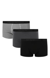 Комплект из трех хлопковых боксеров с широкой резинкой Emporio Armani