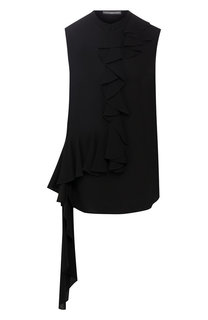 Шелковый топ с оборками Alexander McQueen