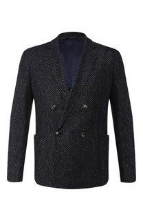 Двубортный пиджак из шерсти Giorgio Armani