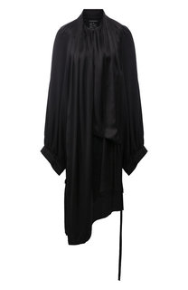 Шелковое платье свободного кроя со складками Ann Demeulemeester