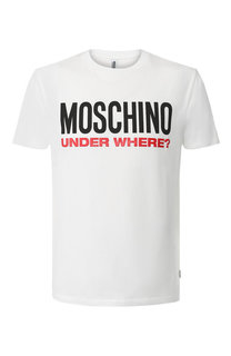 Хлопковая футболка с принтом Moschino