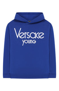 Хлопковое худи с логотипом бренда Young Versace