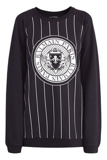 Черный свитшот в полоску Balmain