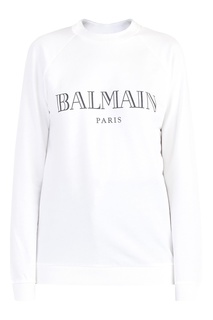 Белый свитшот с логотипом Balmain