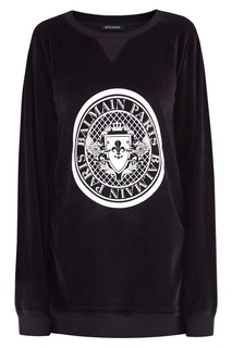 Черный свитшот из бархата Balmain