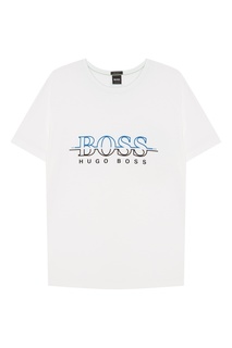 Белая футболка с логотипом Boss Green