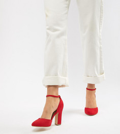 Туфли на каблуке с круглым носком New Look Wide Fit - Красный