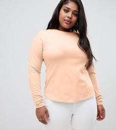 Розовый лонгслив с круглым вырезом ASOS DESIGN Curve ultimate - Розовый