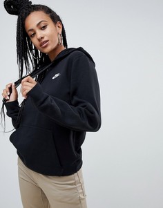 Черное худи с логотипом-галочкой Nike Club - Черный