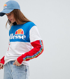 Oversize-свитшот колор блок с логотипом Ellesse - Белый