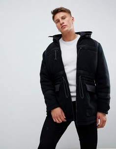 Черная флисовая парка ASOS DESIGN - Черный