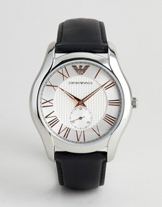 Классические часы с кожаным ремешком Emporio Armani AR1984 - Черный