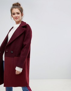 Only colour block oversized coat - Красный