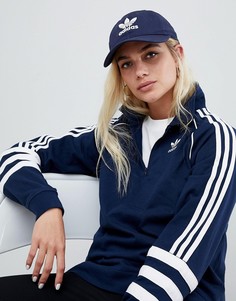 Темно-синяя кепка с логотипом-трилистником adidas Originals - Темно-синий