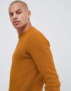 Обтягивающий джемпер горчичного цвета из вафельного трикотажа ASOS DESIGN - Желтый