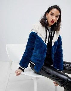 Куртка из искусственного меха в стиле колор блок Vero Moda - Мульти