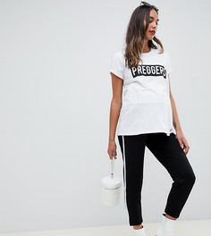 Зауженные брюки с контрастной отделкой ASOS DESIGN Maternity - Черный