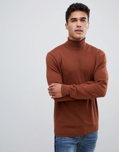Джемпер карамельного цвета с отворачивающимся воротником Burton Menswear - Бежевый